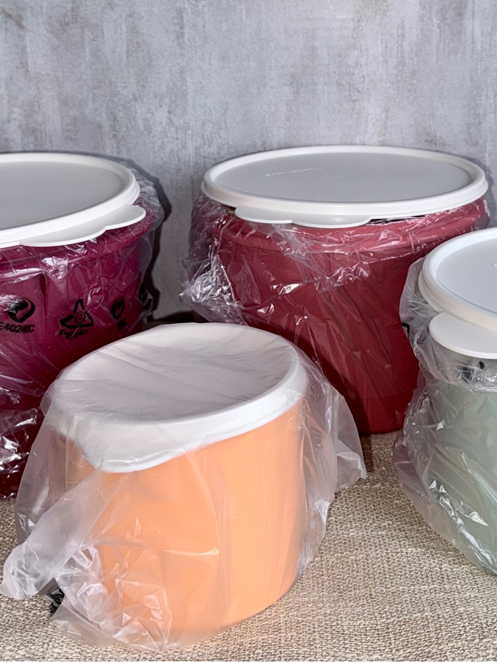Tupperware Classic Stacking Fridge Canister Set - Set Of 4 New